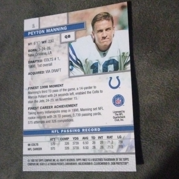 Peyton Manning 1999 rookie card - Picture 2 of 2